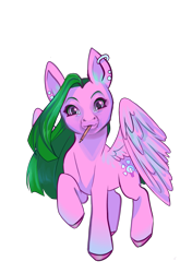 Size: 2574x3661 | Tagged: safe, artist:artbysarf, oc, oc only, oc:bright idea, earth pony, pegasus, pony, ear piercing, earring, female, high res, jewelry, mare, markings, mouth hold, pencil, piercing, raised hoof, raised leg, simple background, solo, transparent background, unshorn fetlocks