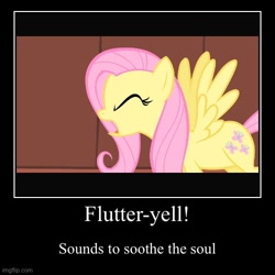 Size: 500x500 | Tagged: safe, artist:herostalker, edit, edited screencap, screencap, fluttershy, pegasus, pony, g4, green isn't your color, eyes closed, female, mare, meme, solo, yelling