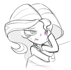 Size: 400x391 | Tagged: safe, artist:glim_gg, sunset shimmer, human, equestria girls, g4, black eye, bruised, doll, equestria girls minis, injured, one eye closed, toy