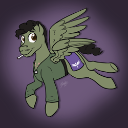 Size: 800x800 | Tagged: safe, artist:wiggles, oc, pegasus, pony, cigarette, clothes, male, shirt, solo, stallion