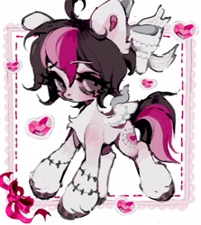 Size: 1824x2048 | Tagged: safe, artist:p0nyplanet, oc, oc only, oc:oopsie doodle, pegasus, g4, bow, chest fluff, female, mare, ponysona, simple background, solo, standing, stitches, tail, white background