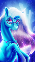 Size: 1024x1821 | Tagged: safe, artist:oneiria-fylakas, comet (g5), auroricorn, pony, g5, bust, fit, glasses, male, muscles, portrait, slender, solo, stallion, thin