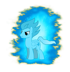 Size: 6236x6425 | Tagged: safe, artist:sonicstreak5344, oc, oc only, pegasus, pony, cyan blue mane, dragon ball, flowing tail, male, pegasus oc, ponified, redo, simple background, smiling, solo, sonic the hedgehog, sonic the hedgehog (series), sonic x, stallion, super saiyan blue, super sonic, super sonic blue, tail, transformation, transparent background