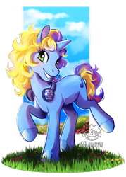 Size: 1352x1890 | Tagged: safe, artist:hannrum, oc, oc:blue water, pony, unicorn, solo