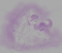 Size: 1280x1097 | Tagged: safe, artist:dendollae, octavia melody, earth pony, pony, g4, bipedal, blushing, cello, fart, fart noise, female, mare, musical instrument, onomatopoeia, solo, sound effects