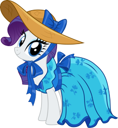 Size: 3000x3239 | Tagged: safe, artist:cloudy glow, rarity, pony, unicorn, g4, .ai available, clothes, dress, female, hat, high res, simple background, smiling, solo, transparent background, vector