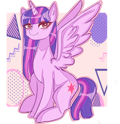 Size: 1928x1989 | Tagged: safe, artist:sanechkaa, twilight sparkle, alicorn, pony, g4, female, mare, sitting, solo, twilight sparkle (alicorn)