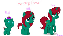 Size: 1024x576 | Tagged: safe, artist:dragonfireprincess, oc, oc only, oc:harmony dancer, pony, g4, simple background, solo, white background