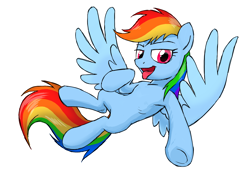 Size: 1600x1200 | Tagged: safe, artist:solixy406, rainbow dash, g4, belly, concave belly, featureless crotch, female, human shoulders, humanoid torso, lidded eyes, mare, open mouth, ribs, solo, spread wings, underhoof, wings