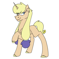 Size: 1080x1080 | Tagged: safe, artist:fuckomcfuck, oc, oc only, oc:anna, pony, unicorn, eyeshadow, freckles, hair tie, horn, magical lesbian spawn, makeup, offspring, parent:applejack, parent:rarity, parents:rarijack, simple background, transparent background