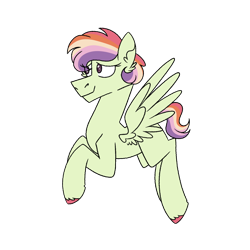 Size: 1080x1080 | Tagged: safe, artist:fuckomcfuck, oc, oc only, oc:daisy chain, pegasus, pony, magical lesbian spawn, offspring, parent:fluttershy, parent:rainbow dash, parents:flutterdash, simple background, solo, transparent background