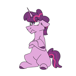 Size: 1080x1080 | Tagged: safe, artist:fuckomcfuck, oc, oc only, oc:punchline, pony, unicorn, horn, magical lesbian spawn, offspring, parent:pinkie pie, parent:twilight sparkle, parents:twinkie, simple background, solo, transparent background