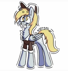 Size: 1080x1124 | Tagged: safe, artist:natt516, derpy hooves, pegasus, g4, bubble, chest fluff, eyes open, folded wings, gray coat, letter, mailmare, mailmare uniform, simple background, solo, white background, wings, yellow mane