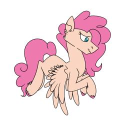 Size: 1080x1080 | Tagged: safe, artist:fuckomcfuck, oc, oc only, oc:secret surprise, pegasus, pony, magical lesbian spawn, offspring, parent:fluttershy, parent:pinkie pie, parents:flutterpie, simple background, solo, transparent background