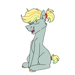 Size: 1080x1080 | Tagged: safe, artist:fuckomcfuck, oc, oc only, oc:tie dye, earth pony, pony, hair tie, magical lesbian spawn, offspring, parent:applejack, parent:rainbow dash, parents:appledash, simple background, solo, tail tie, transparent background