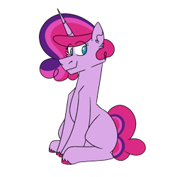 Size: 1080x1080 | Tagged: safe, artist:fuckomcfuck, oc, oc only, oc:dawn frosting, pony, unicorn, horn, magical lesbian spawn, offspring, parent:pinkie pie, parent:twilight sparkle, parents:twinkie, simple background, solo, transparent background