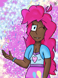 Size: 1536x2048 | Tagged: safe, artist:enderman008, pinkie pie, equestria girls, g4, dark skin, deviantart