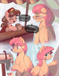 Size: 4000x5125 | Tagged: safe, artist:nookprint, fluttershy, pegasus, pony, g4, absurd resolution, adorascotch, aside glance, blushing, butterscotch, butterscotch gets all the mares, colored wings, colored wingtips, cute, dialogue, envelope, letter, looking at you, love letter, mailbox, relatable, rule 63, sweat, sweatdrop, wings, you too