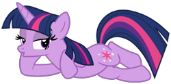 Size: 1052x523 | Tagged: safe, artist:noi kincade, twilight sparkle, pony, unicorn, g4, draw me like one of your french girls, female, horn, looking at you, lying down, mare, simple background, solo, transparent background, unicorn twilight, vector