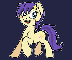 Size: 2047x1724 | Tagged: safe, artist:ewoudcponies, star dancer, earth pony, pony, g4, blue background, blush sticker, blushing, dark blue background, female, mare, open mouth, open smile, outline, simple background, smiling, solo, white outline