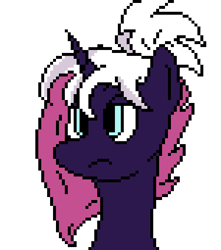 Size: 450x510 | Tagged: safe, artist:nukepony360, oc, oc only, oc:comet trail, pony, unicorn, artfight, bust, digital art, female, horn, mare, pixel art, portrait, simple background, solo, transparent background