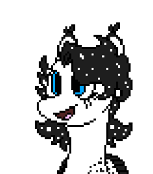 Size: 450x510 | Tagged: safe, artist:nukepony360, oc, oc only, oc:ink, pegasus, pony, artfight, bust, digital art, ear fluff, female, mare, pixel art, portrait, simple background, solo, transparent background