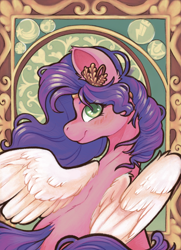 Size: 1536x2126 | Tagged: safe, artist:cutepencilcase, pipp petals, pegasus, pony, g5, adorapipp, cute, looking at you, modern art, nouveau, smiling, smiling at you, solo