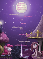 Size: 1073x1467 | Tagged: safe, artist:sip, pinkie pie, oc, earth pony, pony, unicorn, g4, horn, outdoors