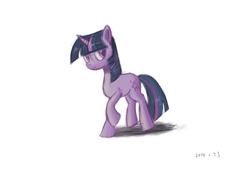 Size: 3508x2480 | Tagged: safe, artist:plainoasis, twilight sparkle, pony, unicorn, g4, female, mare, simple background, solo, unicorn twilight, white background