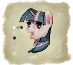 Size: 2640x2341 | Tagged: safe, artist:plainoasis, twilight sparkle, pony, g4, bust, female, mare, solo