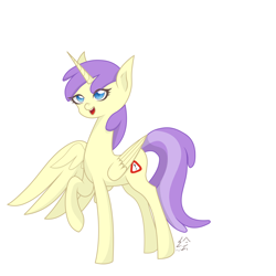 Size: 5000x5000 | Tagged: safe, artist:lingmengxi78214, alula, pluto, princess erroria, alicorn, pony, g4, :d, absurd resolution, female, mare, open mouth, open smile, simple background, smiling, solo, spread wings, white background, wings