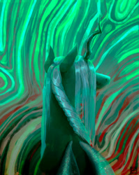 Size: 1591x1997 | Tagged: safe, artist:eugenchen, queen chrysalis, changeling, changeling queen, g4, abstract background, female, solo