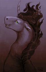 Size: 1657x2560 | Tagged: safe, artist:eugenchen, king sombra, pony, unicorn, g4, curved horn, fangs, horn, male, stallion