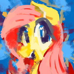 Size: 2400x2400 | Tagged: safe, artist:docwario, fluttershy, pegasus, pony, g4, bust, female, mare, solo