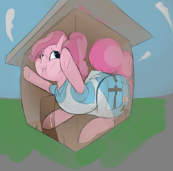 Size: 1080x1072 | Tagged: safe, artist:cakeponer, derpibooru exclusive, pinkie pie, earth pony, pony, g4, alice in wonderland, macro, pinktober, pinktober 2024, solo