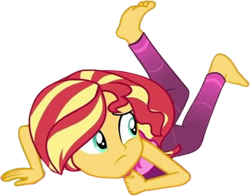 Size: 3207x2520 | Tagged: safe, edit, edited screencap, editor:mrtoonlover83, screencap, sunset shimmer, human, equestria girls, g4, background removed, clothes, female, not a vector, pants, simple background, solo, transparent background, yoga, yoga pants