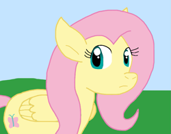 Size: 877x689 | Tagged: safe, artist:cmara, fluttershy, pegasus, pony, g4, female, outdoors, solo