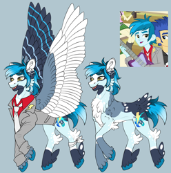 Size: 1280x1292 | Tagged: safe, artist:malinraf1615, flash sentry, thunderbass, pegasus, pony, g4, colored wings, concave belly, equestria girls ponified, multicolored wings, offscreen character, ponified, slender, solo, sternocleidomastoid, thin, wings