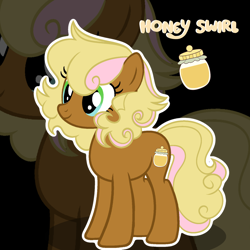 Size: 2048x2048 | Tagged: safe, artist:harriet0105, oc, oc only, oc:honey swirl, earth pony, pony, offspring, outline, parent:cheese sandwich, parent:pinkie pie, parents:cheesepie, solo, white outline, zoom layer