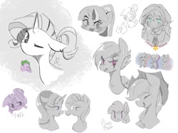 Size: 1170x877 | Tagged: safe, artist:tieb5, apple bloom, applejack, fluttershy, pinkie pie, rainbow dash, rarity, scootaloo, spike, starlight glimmer, sunset shimmer, sweetie belle, twilight sparkle, g4, cutie mark crusaders, mane seven, mane six