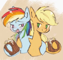 Size: 1023x975 | Tagged: safe, artist:tieb5, applejack, rainbow dash, pony, g4, female, lesbian, ship:appledash, shipping