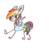 Size: 200x200 | Tagged: safe, artist:tieb5, rainbow dash, pony, g4, female, simple background, solo, white background