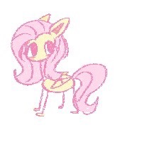 Size: 200x200 | Tagged: safe, artist:tieb5, fluttershy, pony, g4, female, simple background, solo, white background