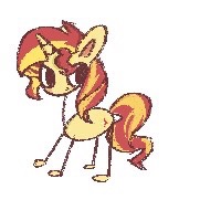 Size: 200x200 | Tagged: safe, artist:tieb5, sunset shimmer, pony, g4, female, simple background, solo, white background