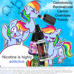 Size: 749x749 | Tagged: safe, artist:feralkittyclawz, edit, editor:capsamoon, rainbow dash, pegasus, pony, g4, female, smiling, vaping