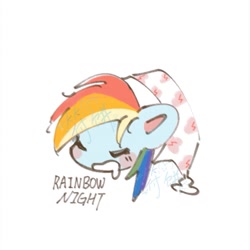 Size: 1023x1023 | Tagged: safe, artist:tieb5, rainbow dash, pony, g4, female, simple background, sleeping, solo, white background