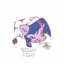 Size: 2532x2532 | Tagged: safe, artist:tieb5, twilight sparkle, pony, g4, female, simple background, sleeping, solo, white background