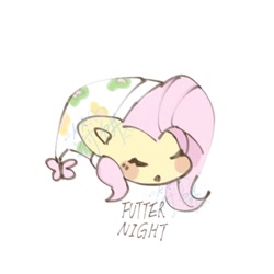 Size: 1002x1002 | Tagged: safe, artist:tieb5, fluttershy, pony, g4, female, simple background, sleeping, solo, white background