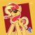 Size: 1920x1920 | Tagged: safe, artist:theratedrshimmer, princess luna, sunset shimmer, alicorn, pony, unicorn, my little pony the movie: the death of twilight sparkle, g4, abstract background, clothes, cute, female, horn, lunabetes, maid, outline, solo focus, sunglasses, white outline