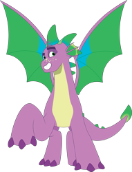 Size: 3009x3937 | Tagged: safe, artist:prixy05, spike, dragon, g5, my little pony: tell your tale, adult spike, dragon lord spike, front view, male, older, older spike, simple background, solo, spike (g5), spread wings, transparent background, unitober 2024, vector, winged spike, wings